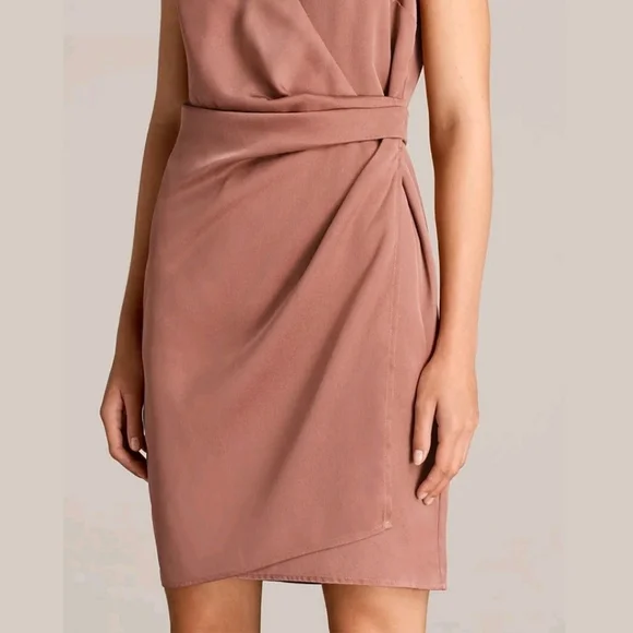 All Saints Dusty Rose Wrap Dress Size 8 - Picture 5 of 12